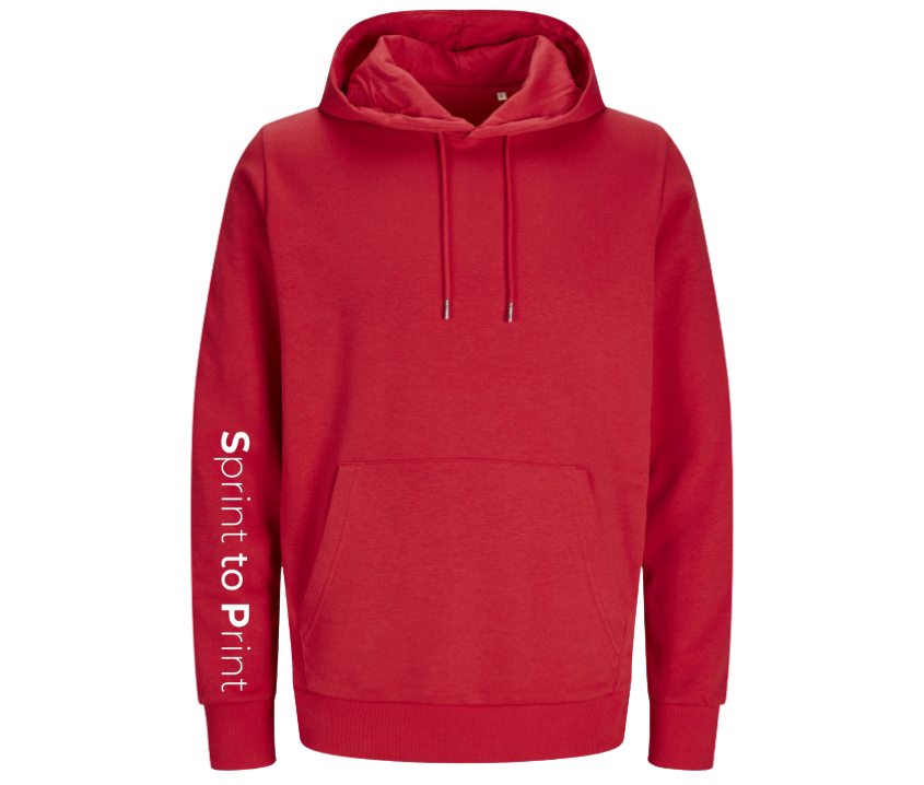 Unisex Hoodie rot – einseitig bedruckt