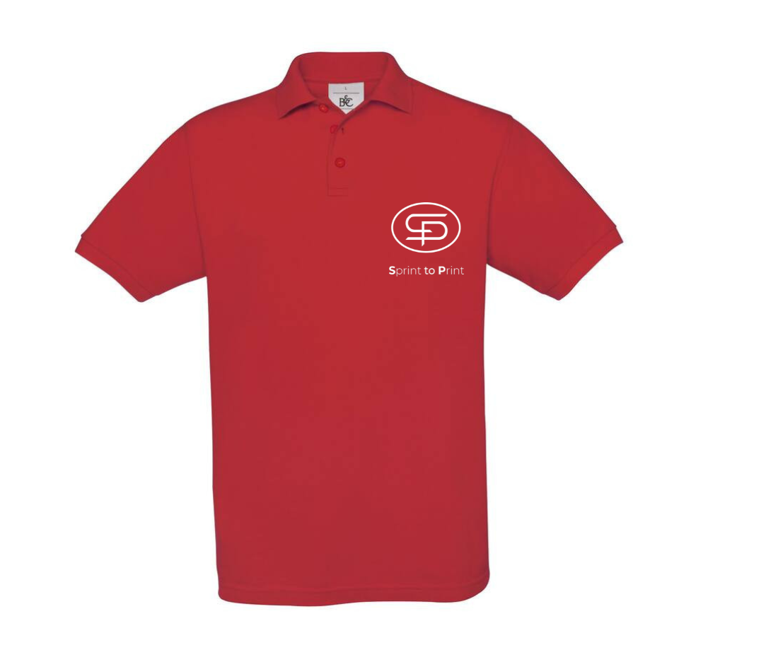 Unisex Polo Rot – beidseitig bedruckt