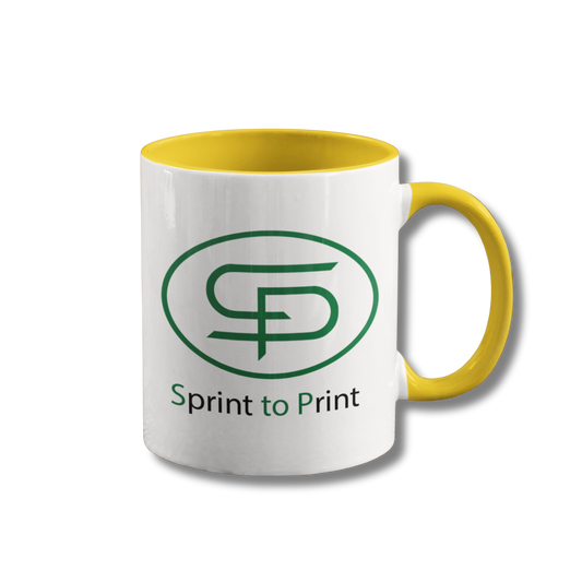 Sprint to Print Kaffeetasse Gelb Individuell bedruckt