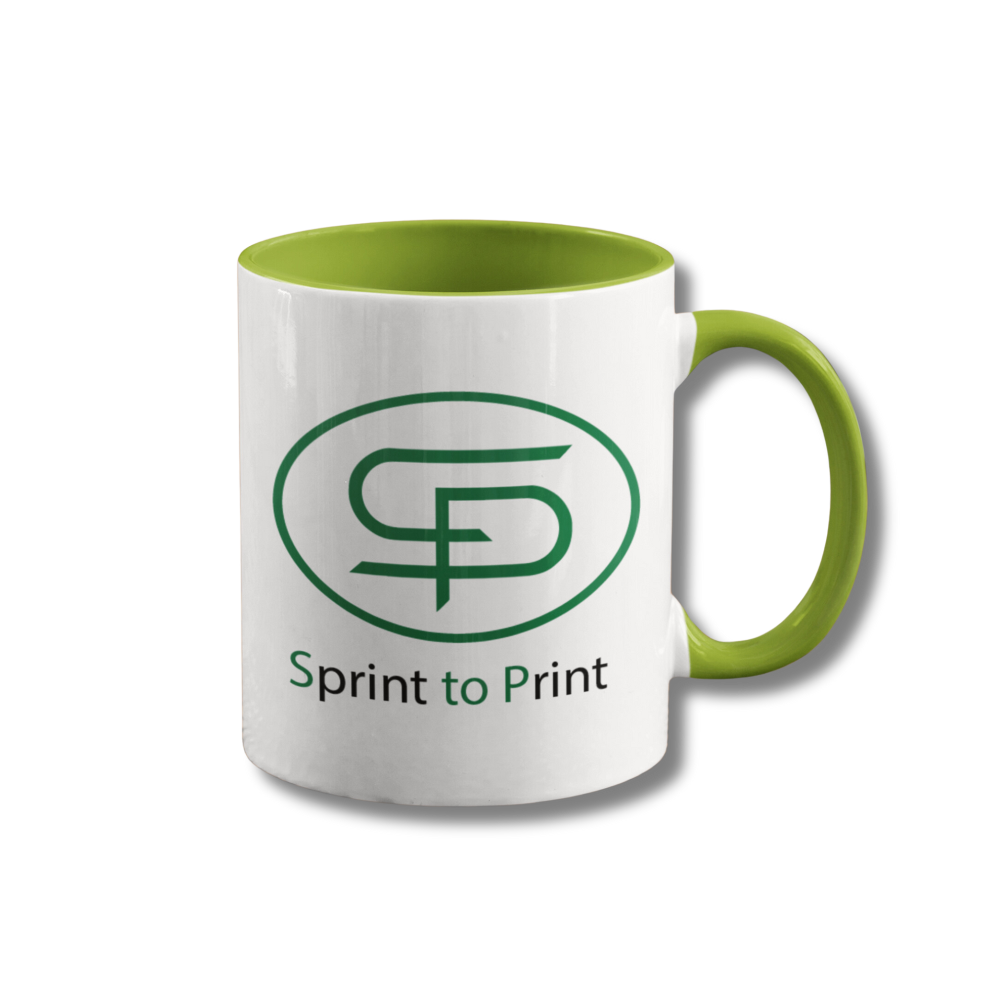 Sprint to Print Kaffeetasse Grün Individuell bedruckt